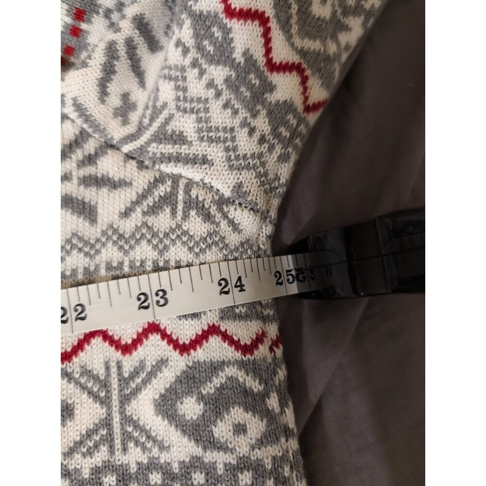 Tommy Hilfiger Joyce Fair Isle Sweater Men’s XL Gray White Red Crewneck - Picture 5 of 6